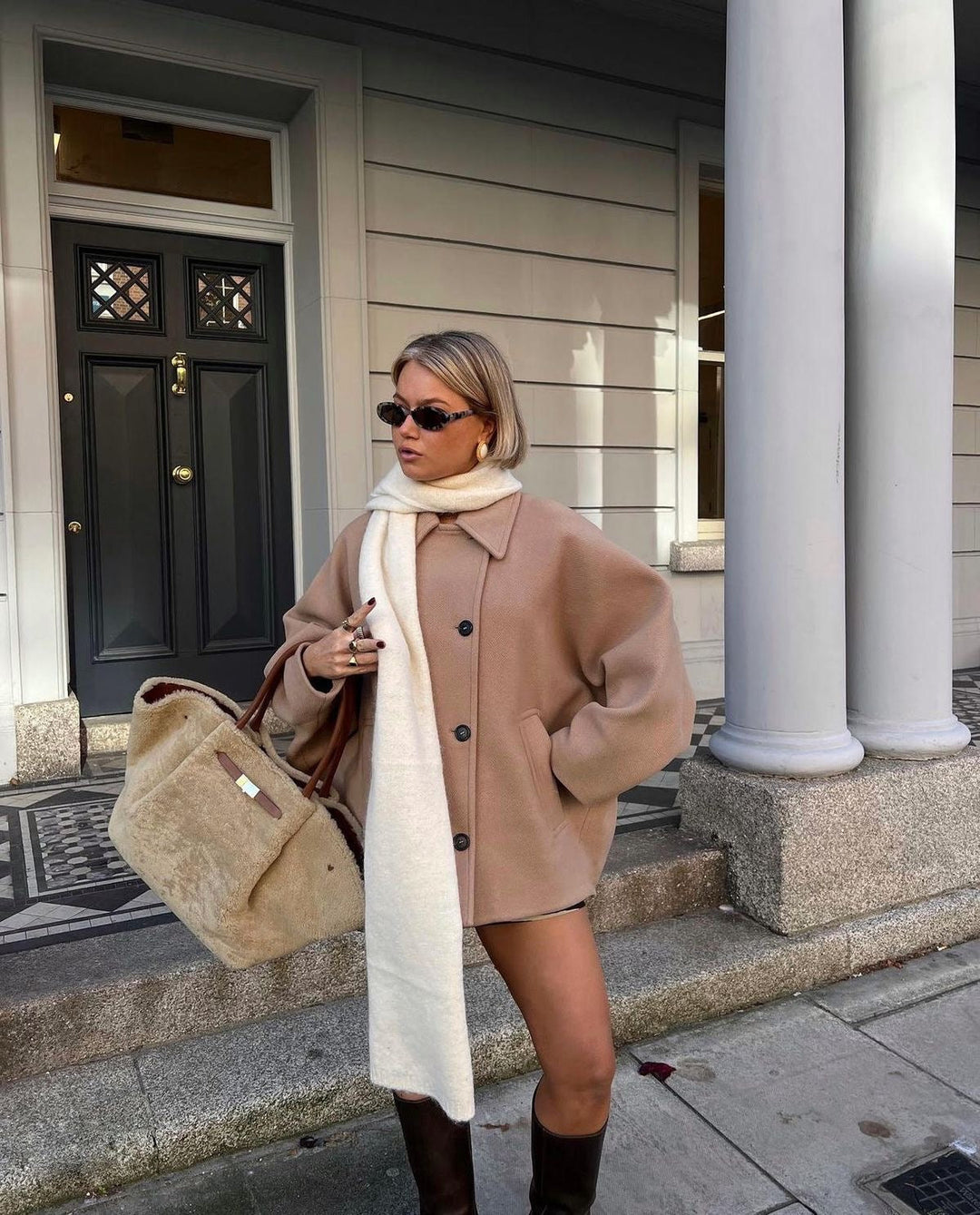 Lainey Manteau Femme – Manteau Oversize en Laine Élégant &amp; Confortable pour Hiver