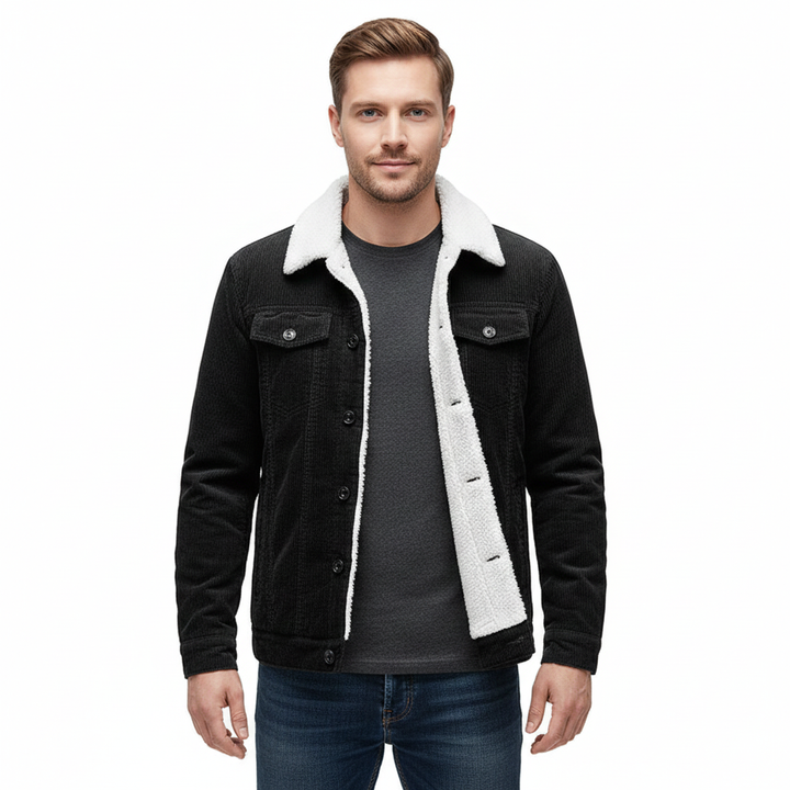 Mason Veste Trucker Homme – Velours Côtelé, Doublure Sherpa &amp; Col Teddy