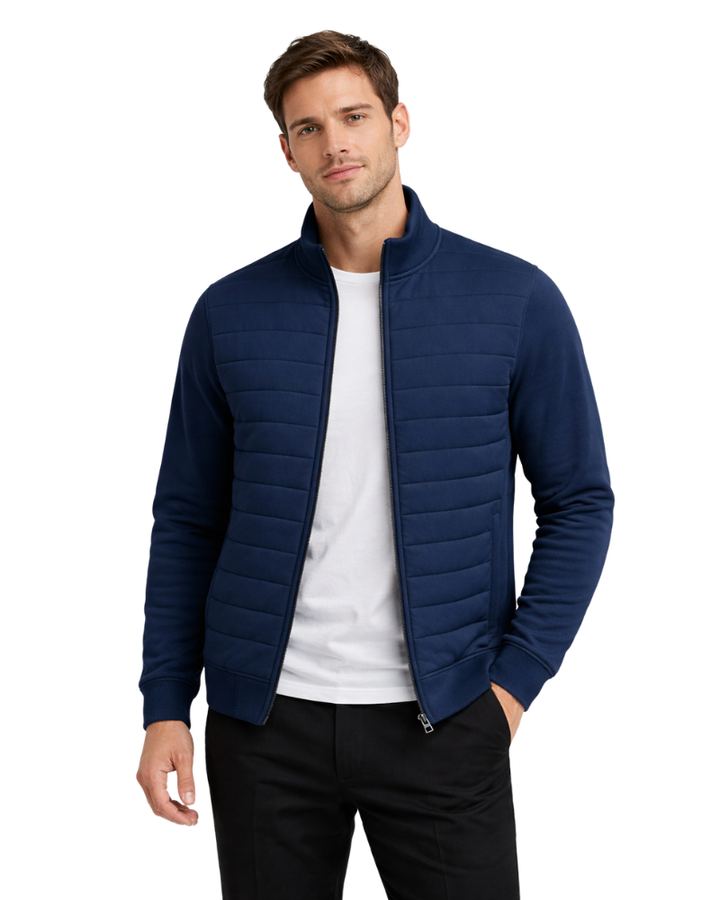 Ferdie Veste Homme Col Montant – Coton Léger, Coupe Ajustée, Veste Casual Élégante