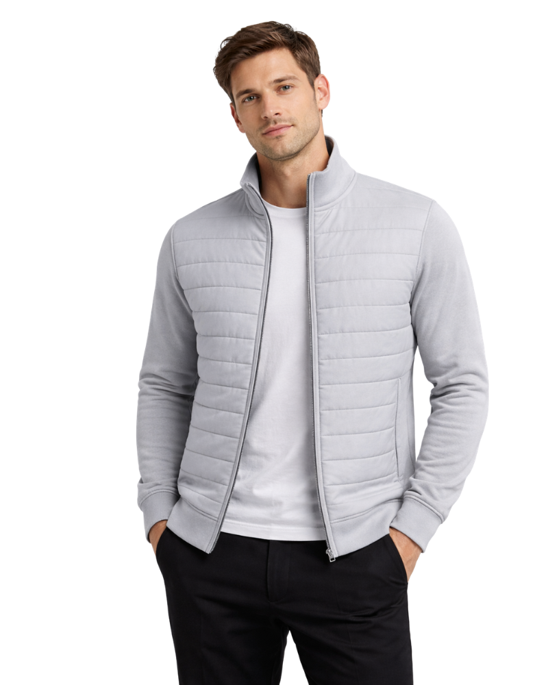 Ferdie Veste Homme Col Montant – Coton Léger, Coupe Ajustée, Veste Casual Élégante