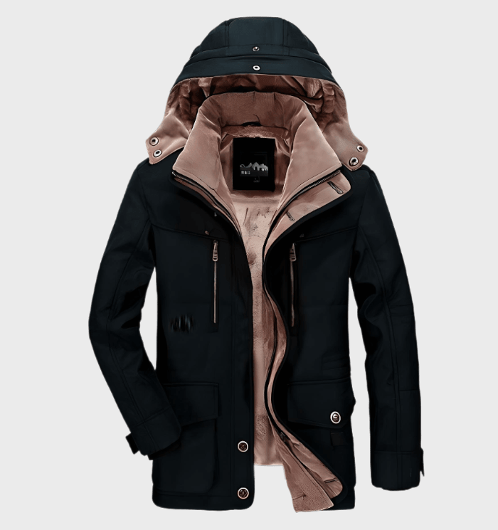Allan Veste Homme d’Hiver – Chaude à Capuche avec Doublure Isolante &amp; Poches Pratiques