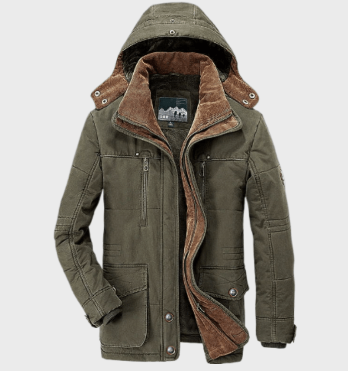 Allan Veste Homme d’Hiver – Chaude à Capuche avec Doublure Isolante &amp; Poches Pratiques