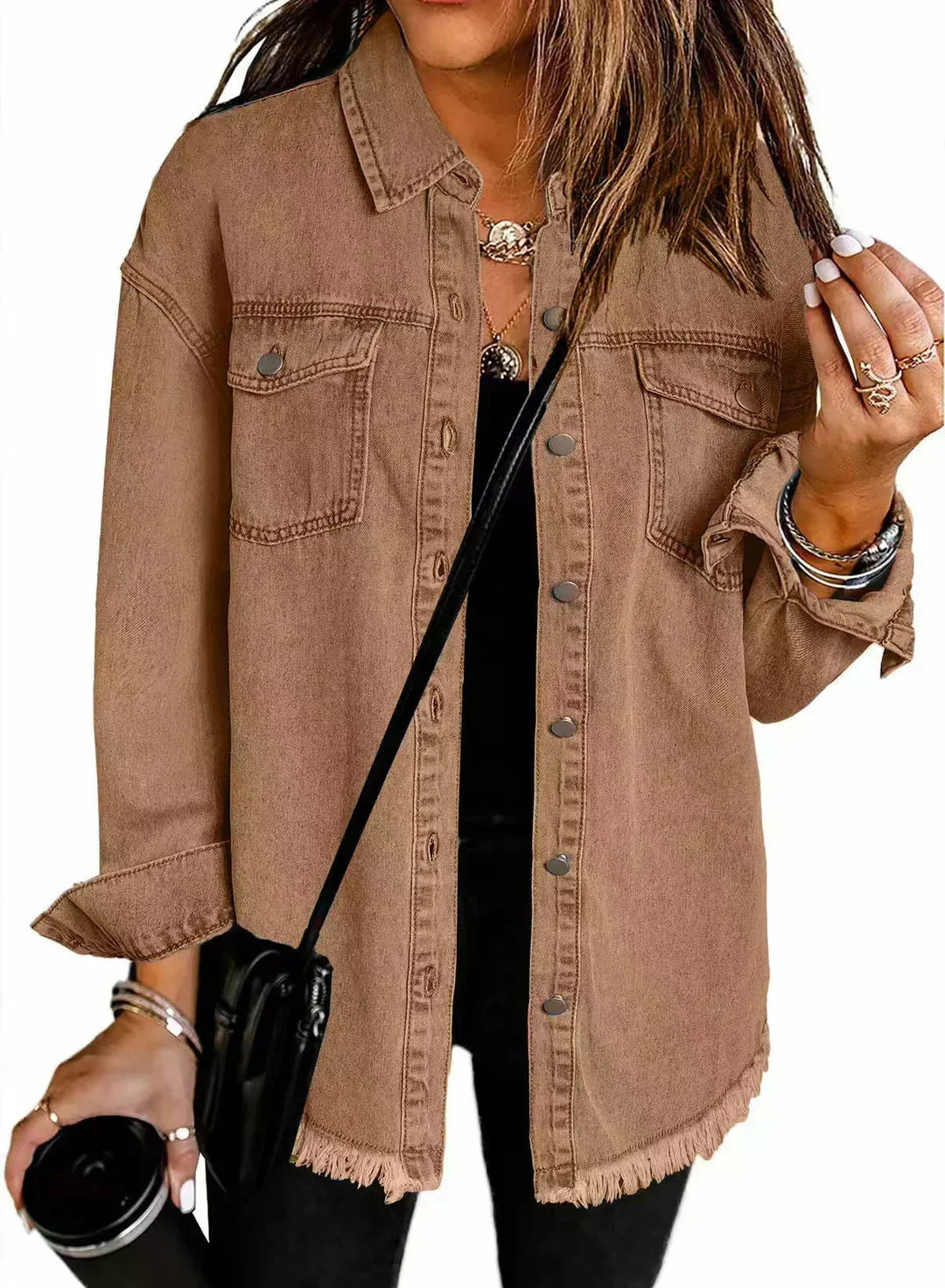Giselle - Veste en Jean Intemporelle au Style Classique