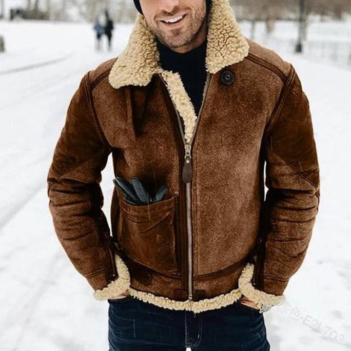 Elias Veste Homme en Cuir – Coupe Régulière, Fermeture Éclair Pratique &amp; Style Intemporel