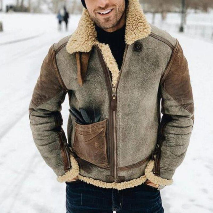 Elias Veste Homme en Cuir – Coupe Régulière, Fermeture Éclair Pratique &amp; Style Intemporel