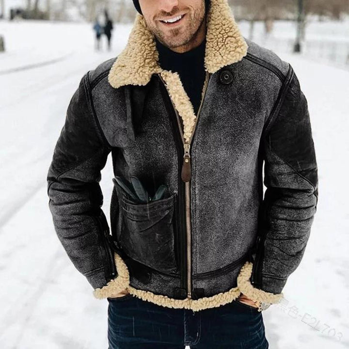 Elias Veste Homme en Cuir – Coupe Régulière, Fermeture Éclair Pratique &amp; Style Intemporel
