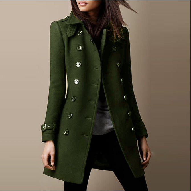 Lucille Manteau Femme – Manteau Long Élégant en Laine Prestige au Style Intemporel