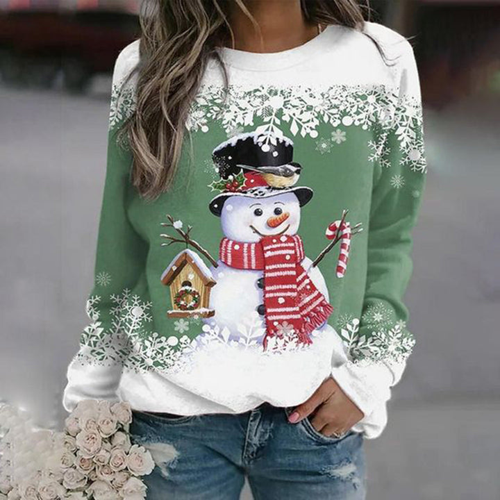 Pull de Noël Femme Bonhomme de Neige – Pull Festif Chaud et Rigolo