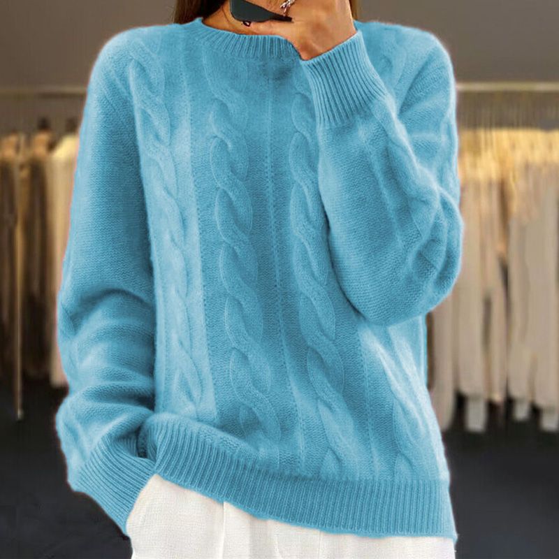 Pull Torsadé Femme Automne Hiver – Pull Chaud Élégant, Doux, Confortable et Facile à Assortir
