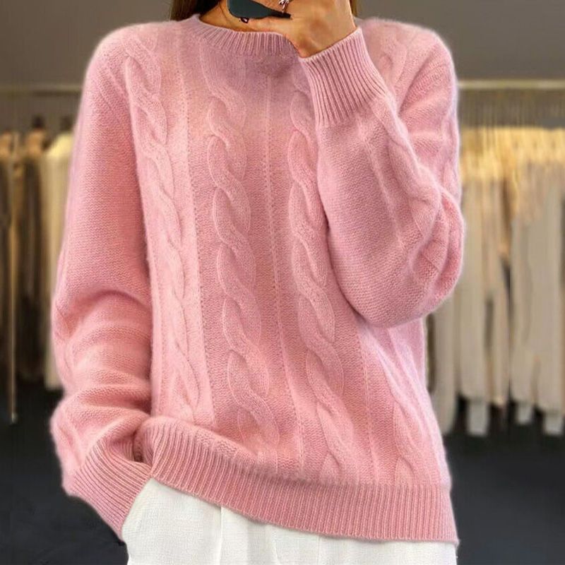 Pull Torsadé Femme Automne Hiver – Pull Chaud Élégant, Doux, Confortable et Facile à Assortir