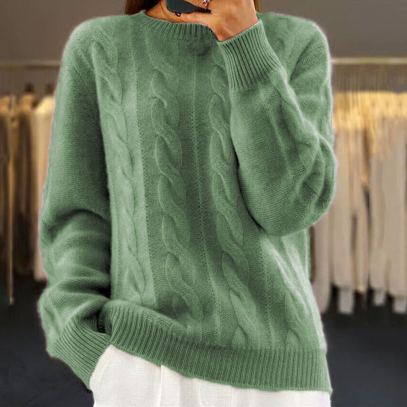 Pull Torsadé Femme Automne Hiver – Pull Chaud Élégant, Doux, Confortable et Facile à Assortir
