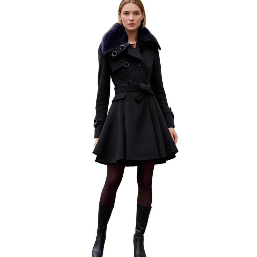 Manteau Long Femme Hiver – Manteau Chaud Élégant Col Montant, Chic et Intemporel pour le Froid