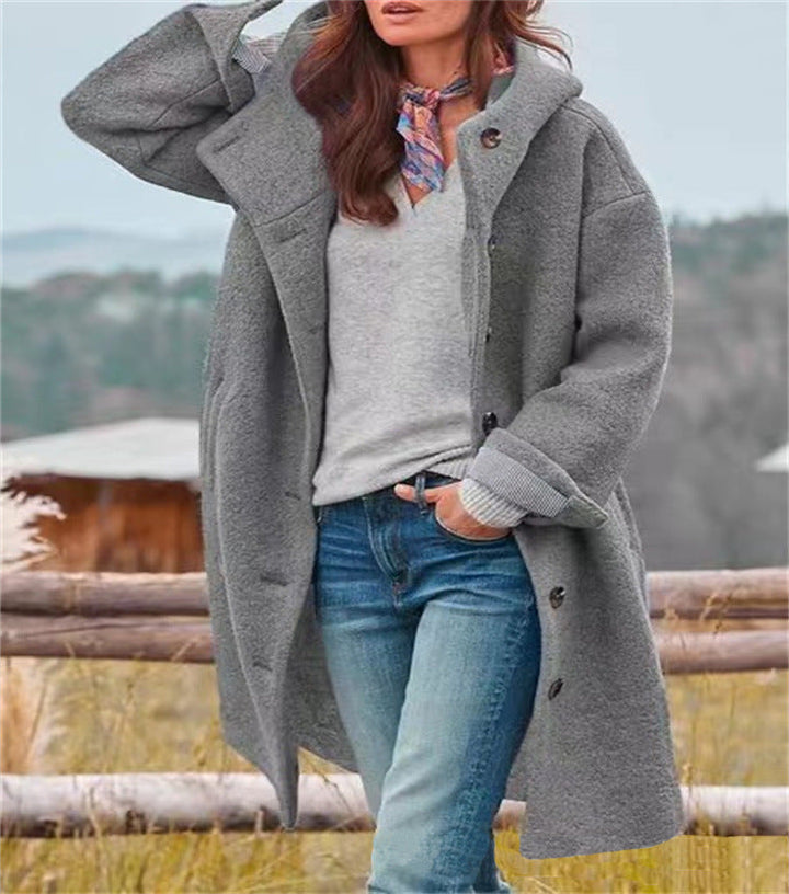 Aria™ - Élégante Veste Longue en Laine Chaude
