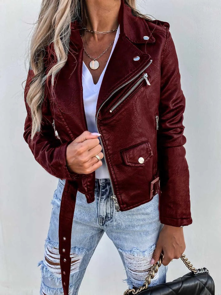 Maxine Veste Femme – Veste en Cuir Élégante &amp; Intemporelle au Style Chic Moderne