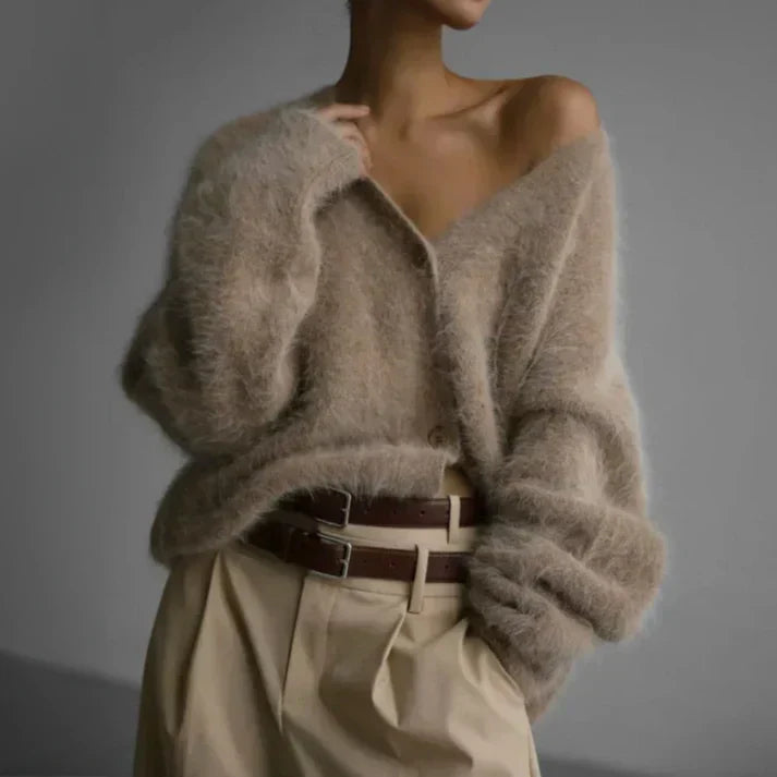 Gilet Femme Élégant Coupe Ample – Cardigan Chaud Chic et Confortable Automne Hiver