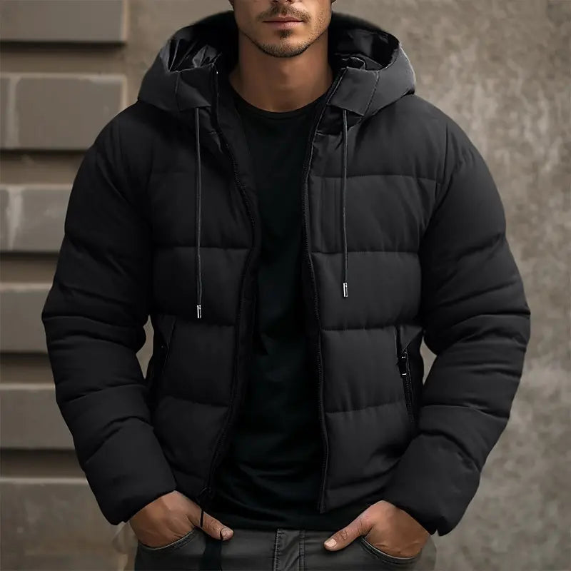 Allan Veste Homme Hiver – Chaude, Épaisse avec Capuche &amp; Fermeture Éclair Pratique