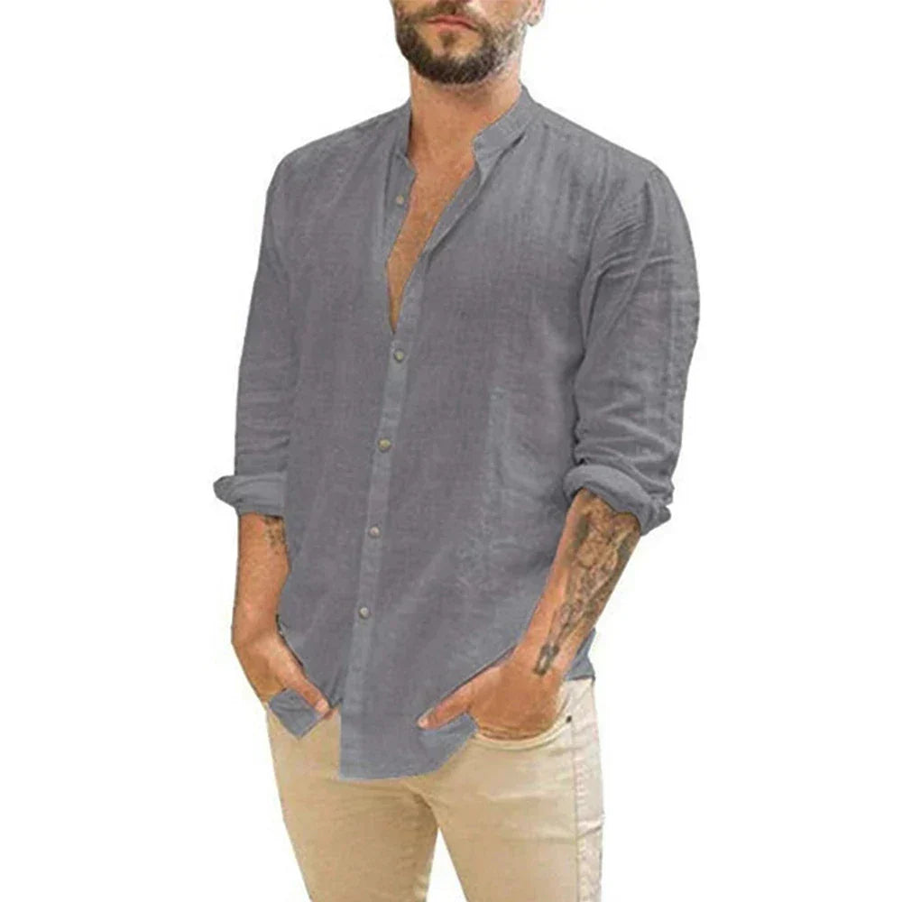 Olivier - Chemise Lin Manches Longues Chic Homme