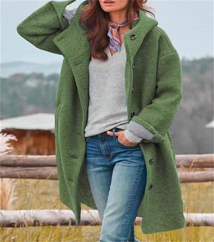 Aria™ - Élégante Veste Longue en Laine Chaude