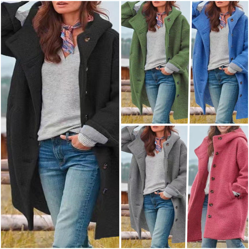 Aria™ - Élégante Veste Longue en Laine Chaude