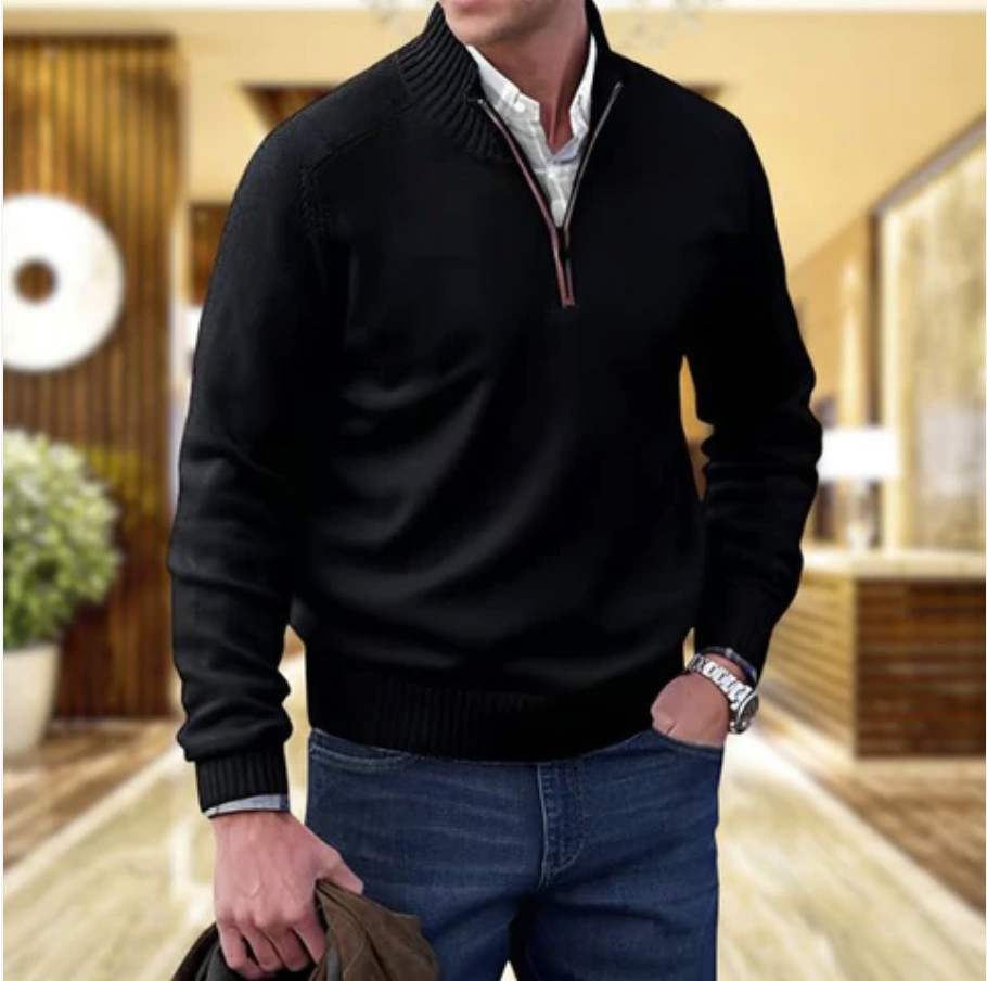Victor - Pull Zippé Cachemire Homme