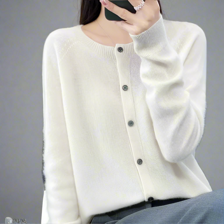 Rhea | Cardigan en Laine Mérinos Léger pour Femmes | Classique de Tous les Jours