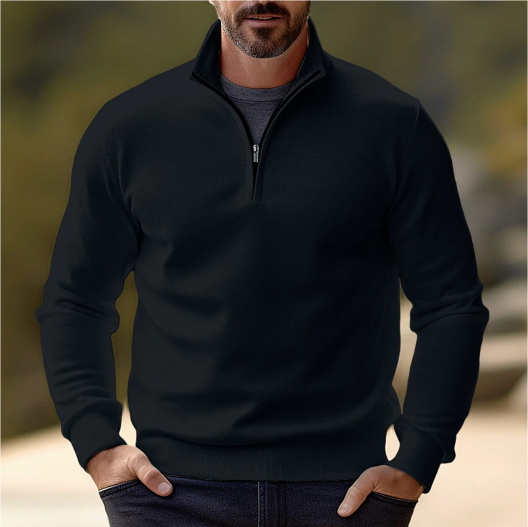 Maxime - Pull Demi-Zip Élégant Moderne Raffiné Homme