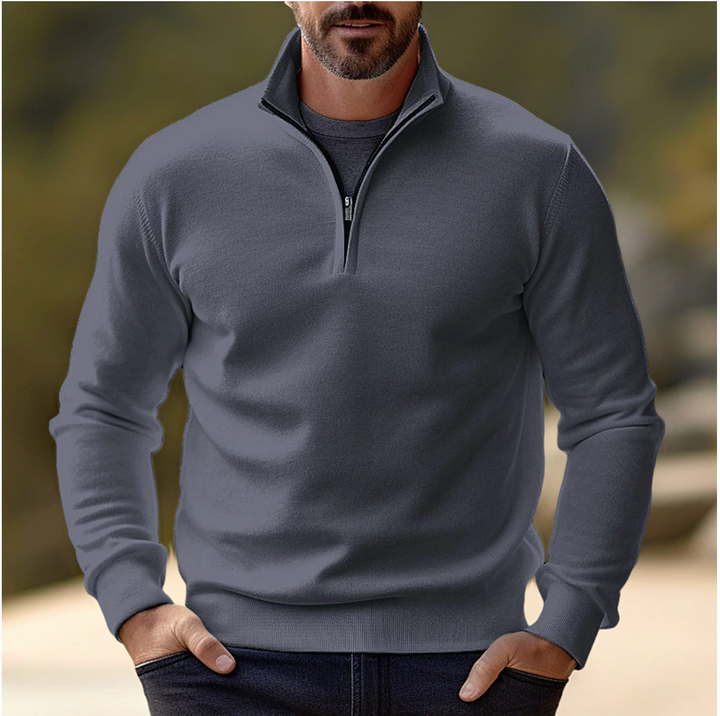 Maxime - Pull Demi-Zip Élégant Moderne Raffiné Homme