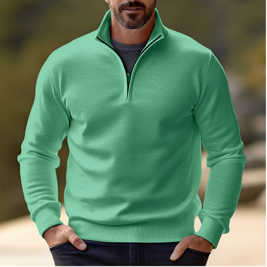 Maxime - Pull Demi-Zip Élégant Moderne Raffiné Homme