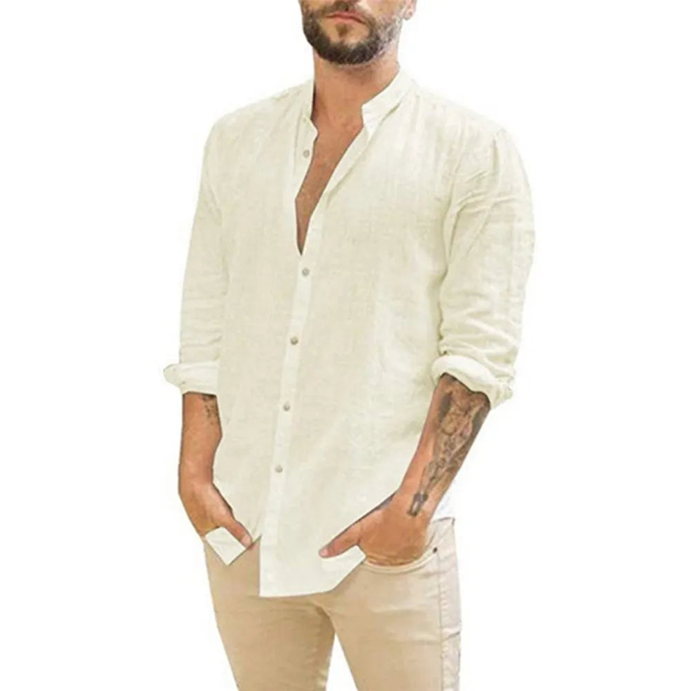 Olivier - Chemise Lin Manches Longues Chic Homme