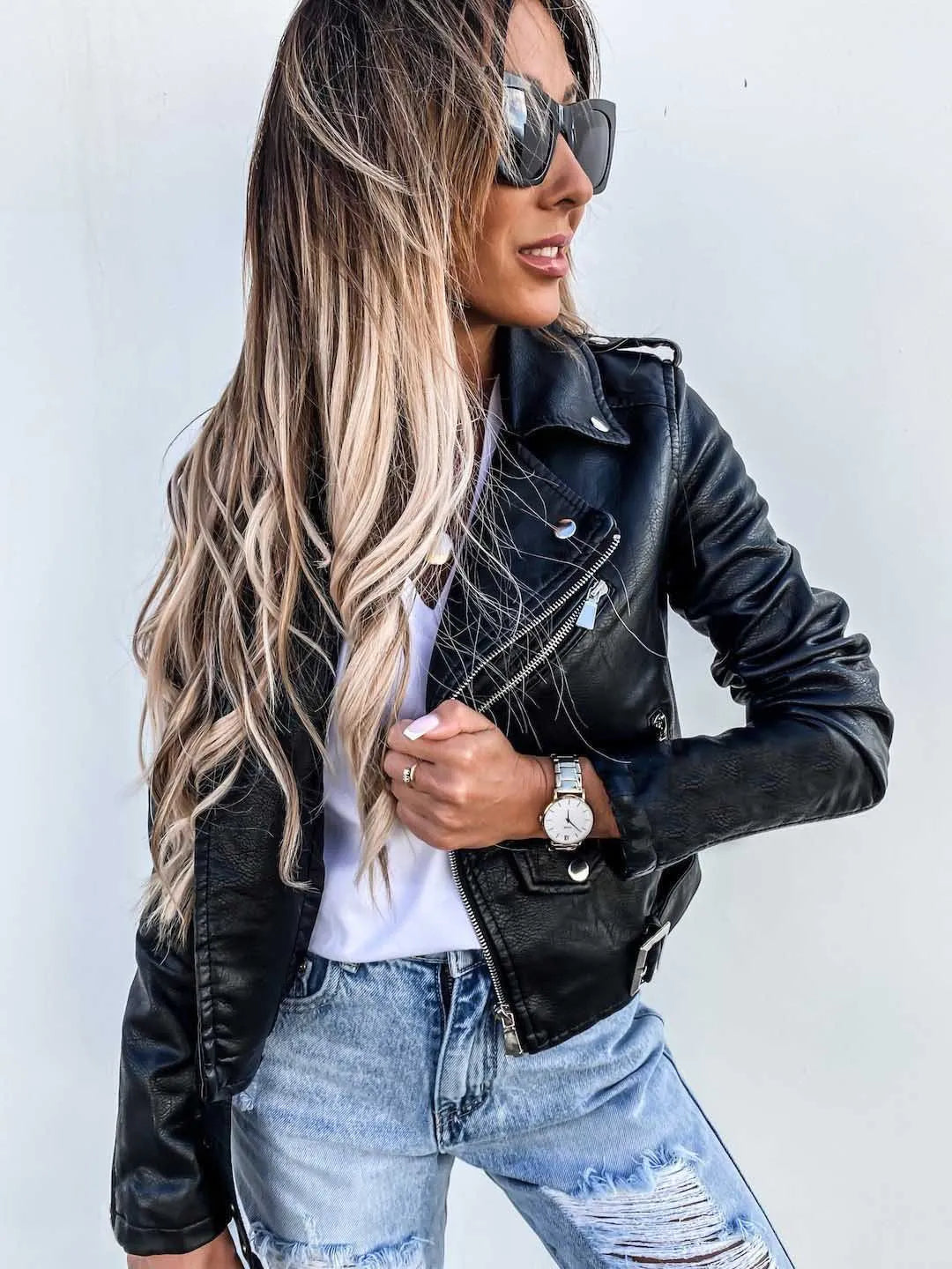 Maxine Veste Femme – Veste en Cuir Élégante &amp; Intemporelle au Style Chic Moderne
