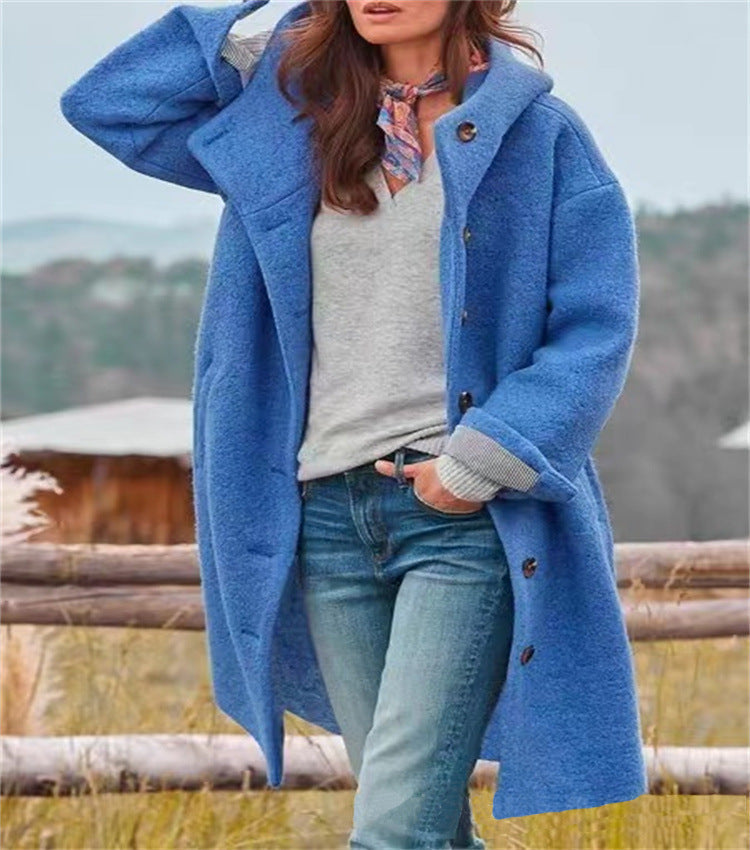 Aria™ - Élégante Veste Longue en Laine Chaude