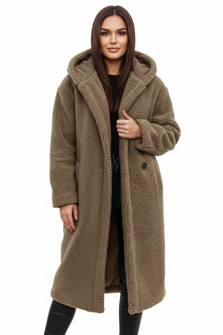 Nelia Manteau Teddy Femme – Veste Oversize Douce &amp; Chaude pour Looks Hiver Élégants
