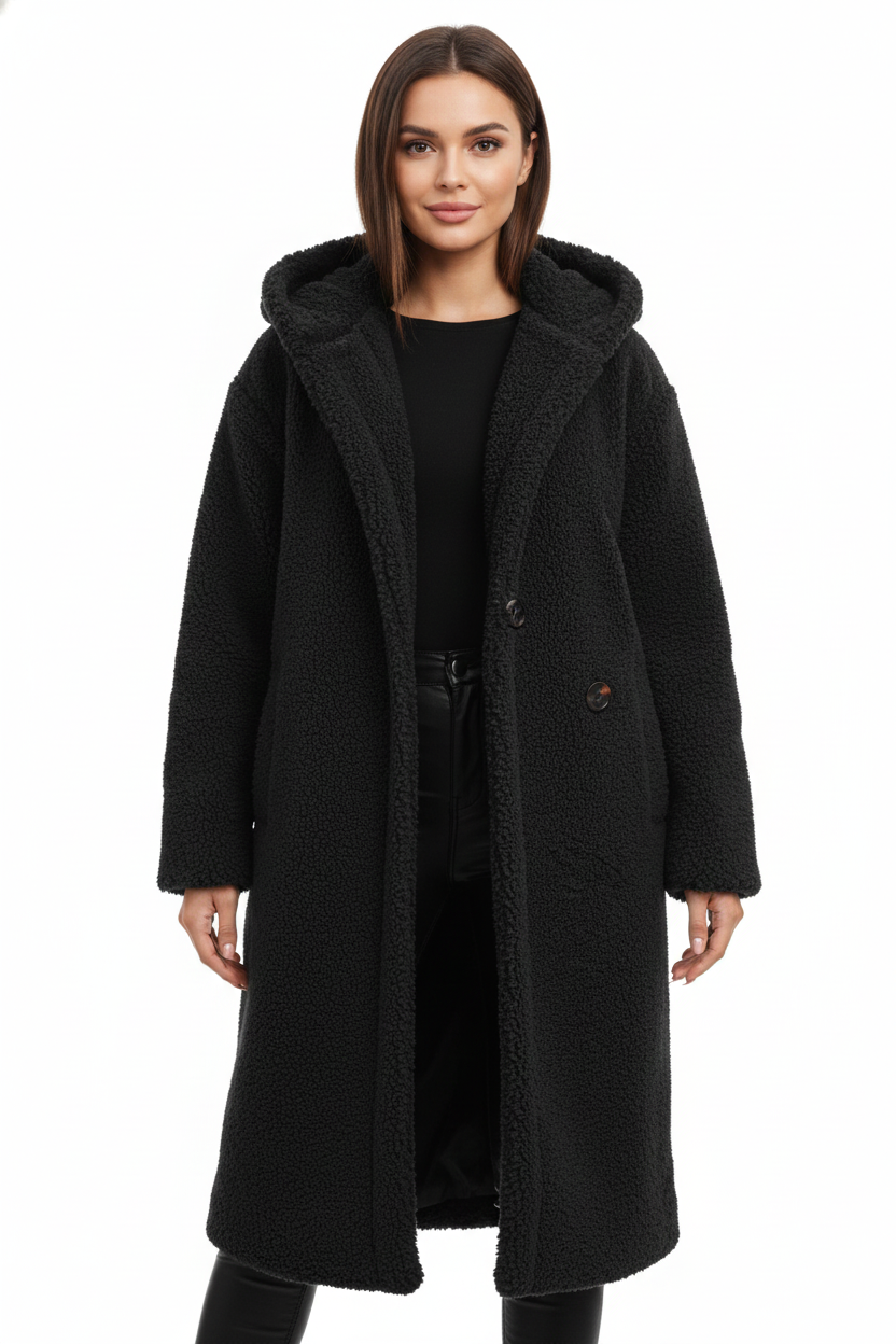 Nelia Manteau Teddy Femme – Veste Oversize Douce &amp; Chaude pour Looks Hiver Élégants