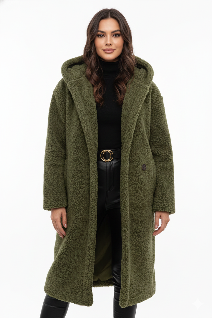Nelia Manteau Teddy Femme – Veste Oversize Douce &amp; Chaude pour Looks Hiver Élégants