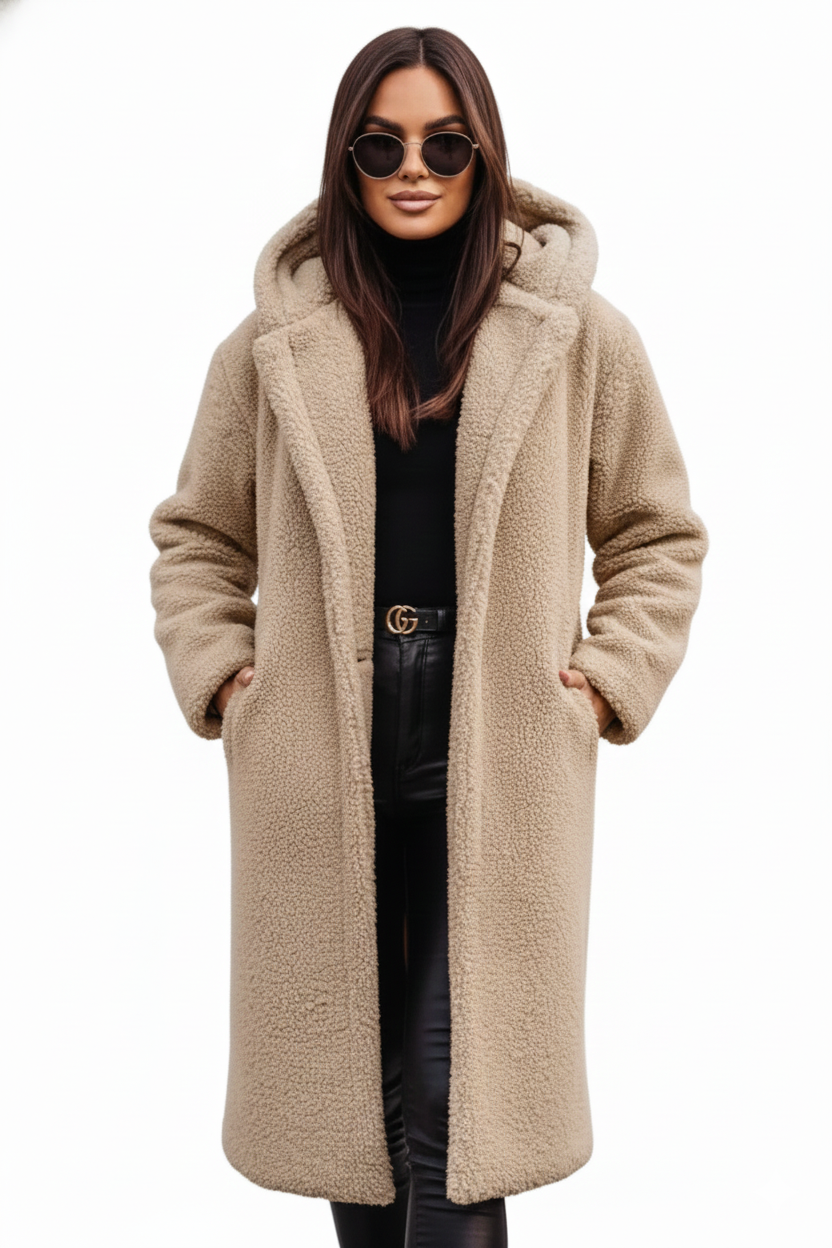 Nelia Manteau Teddy Femme – Veste Oversize Douce &amp; Chaude pour Looks Hiver Élégants