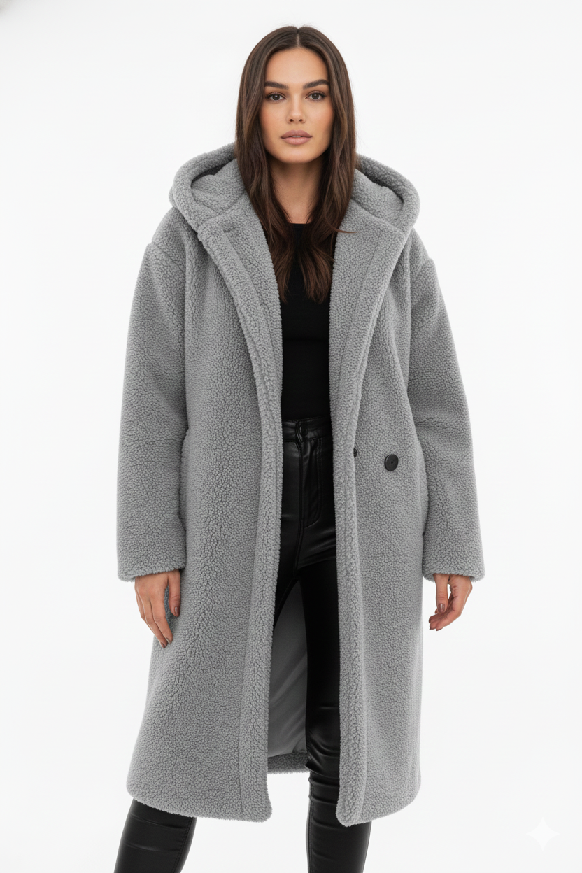 Nelia Manteau Teddy Femme – Veste Oversize Douce &amp; Chaude pour Looks Hiver Élégants