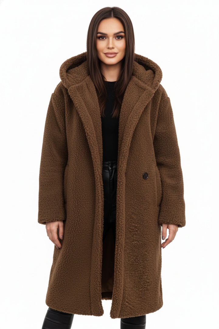 Nelia Manteau Teddy Femme – Veste Oversize Douce &amp; Chaude pour Looks Hiver Élégants