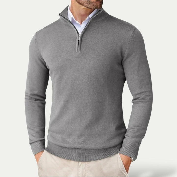 Pull Col Montant Homme Demi-Zip – Pull Doux Coupe Ajustée, Élégant et Chaud pour l&