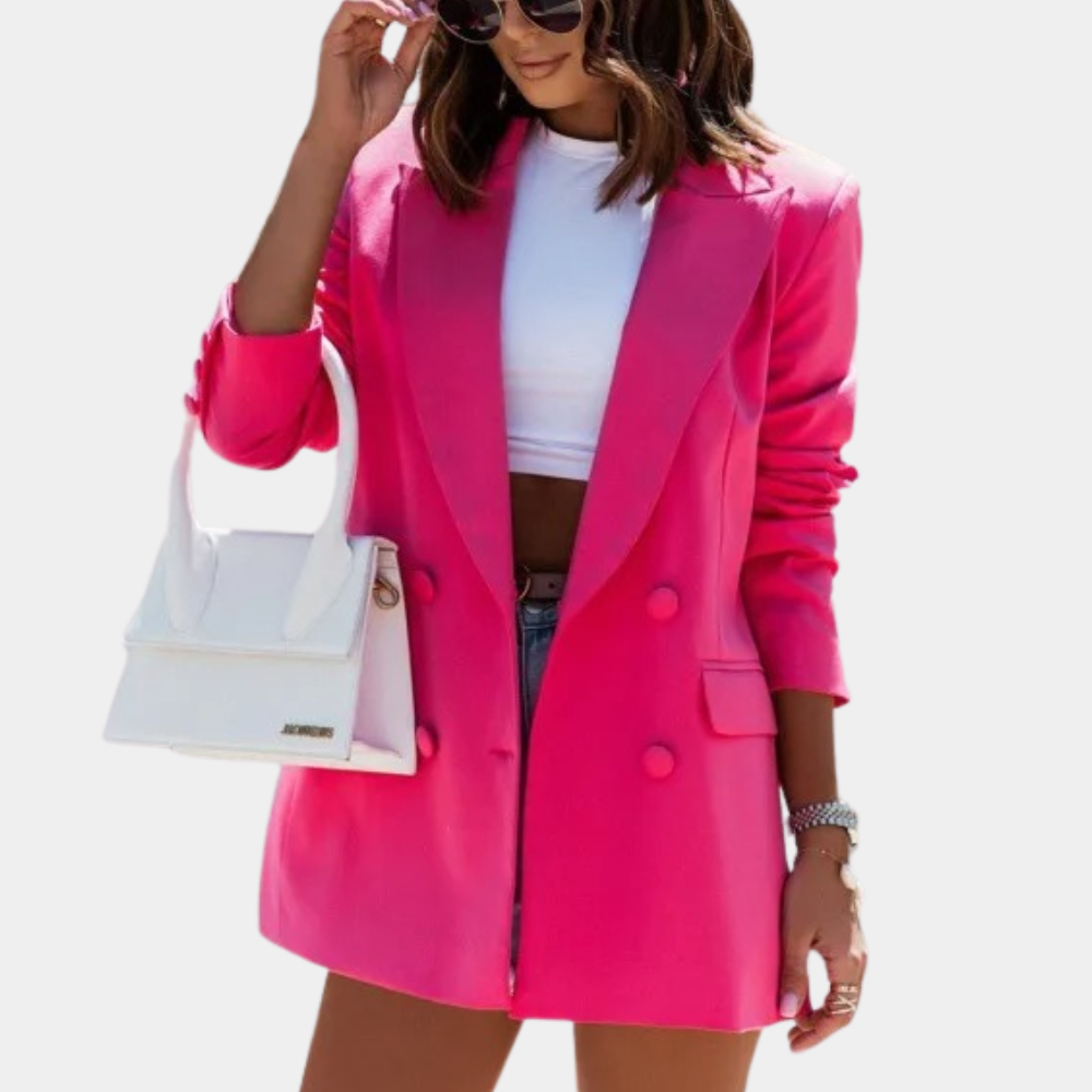 Evie Blazer Femme – Blazer Mi-Long Élégant en Tissu Premium Disponible en Plusieurs Couleurs