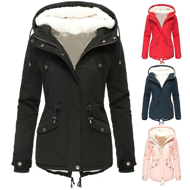 Claire Veste d’Hiver Femme – Manteau Chaud Imperméable avec Capuche &amp; Doublure Douce