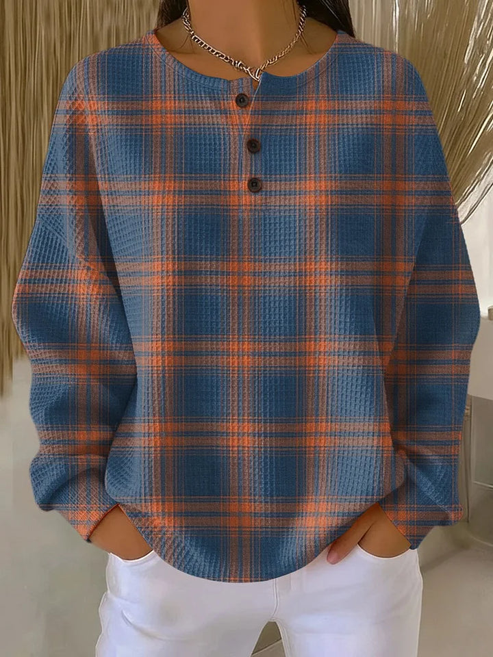 Cardigan en Coton à Imprimé Carreaux pour Femmes