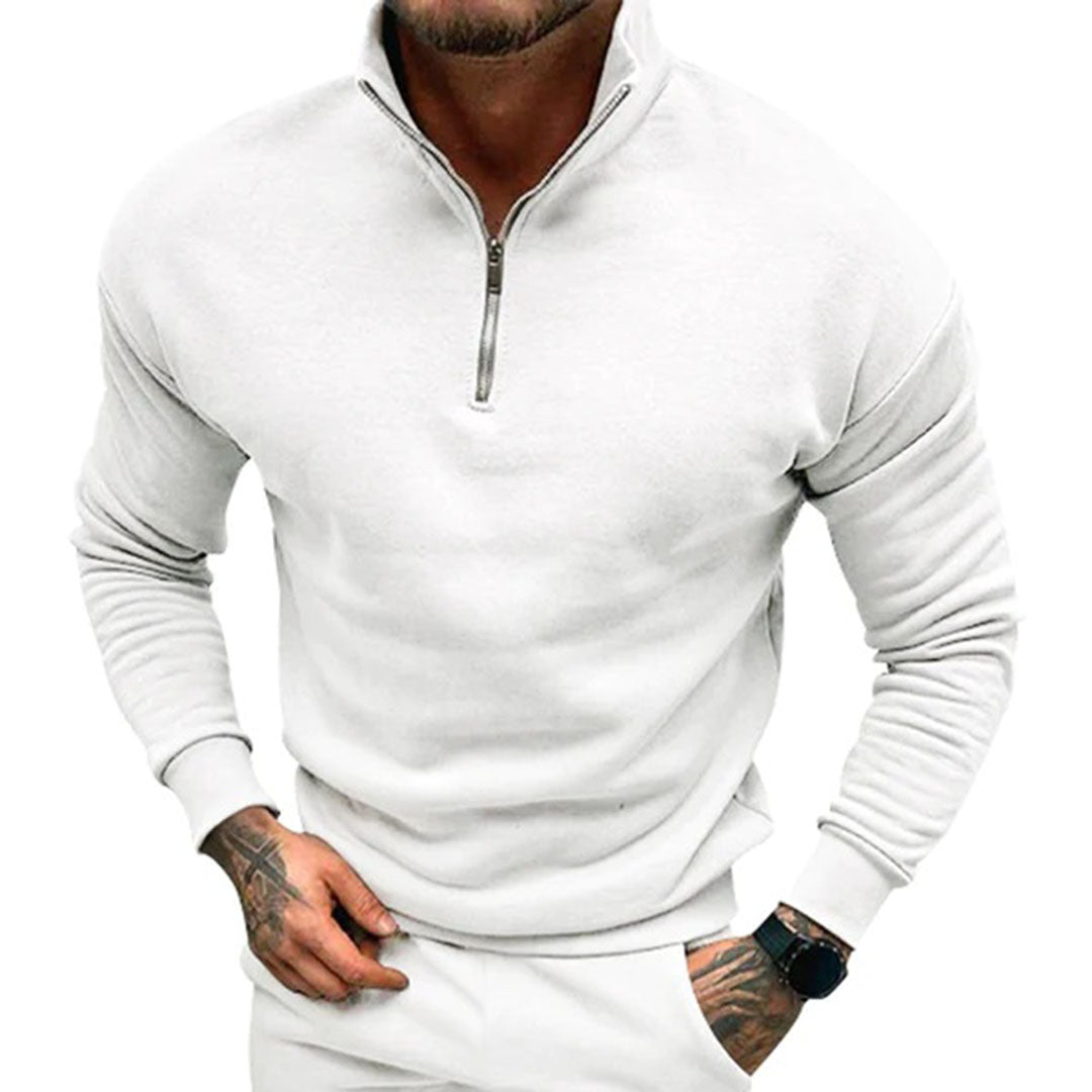 Adrien - Pull Demi-Zip Design Contemporain Moderne Homme - Auvoire Paris