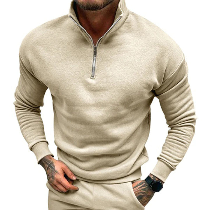 Adrien - Pull Demi-Zip Design Contemporain Moderne Homme - Auvoire Paris