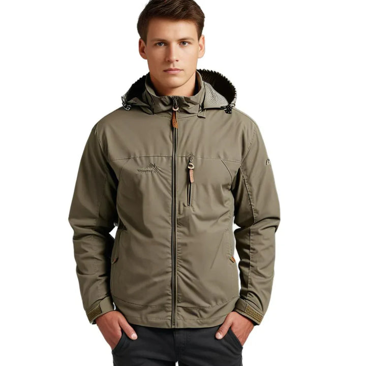 Alain Veste Outdoor Homme Imperméable – Coupe-Vent en Polyamide avec Capuche Ajustable - Auvoire Paris