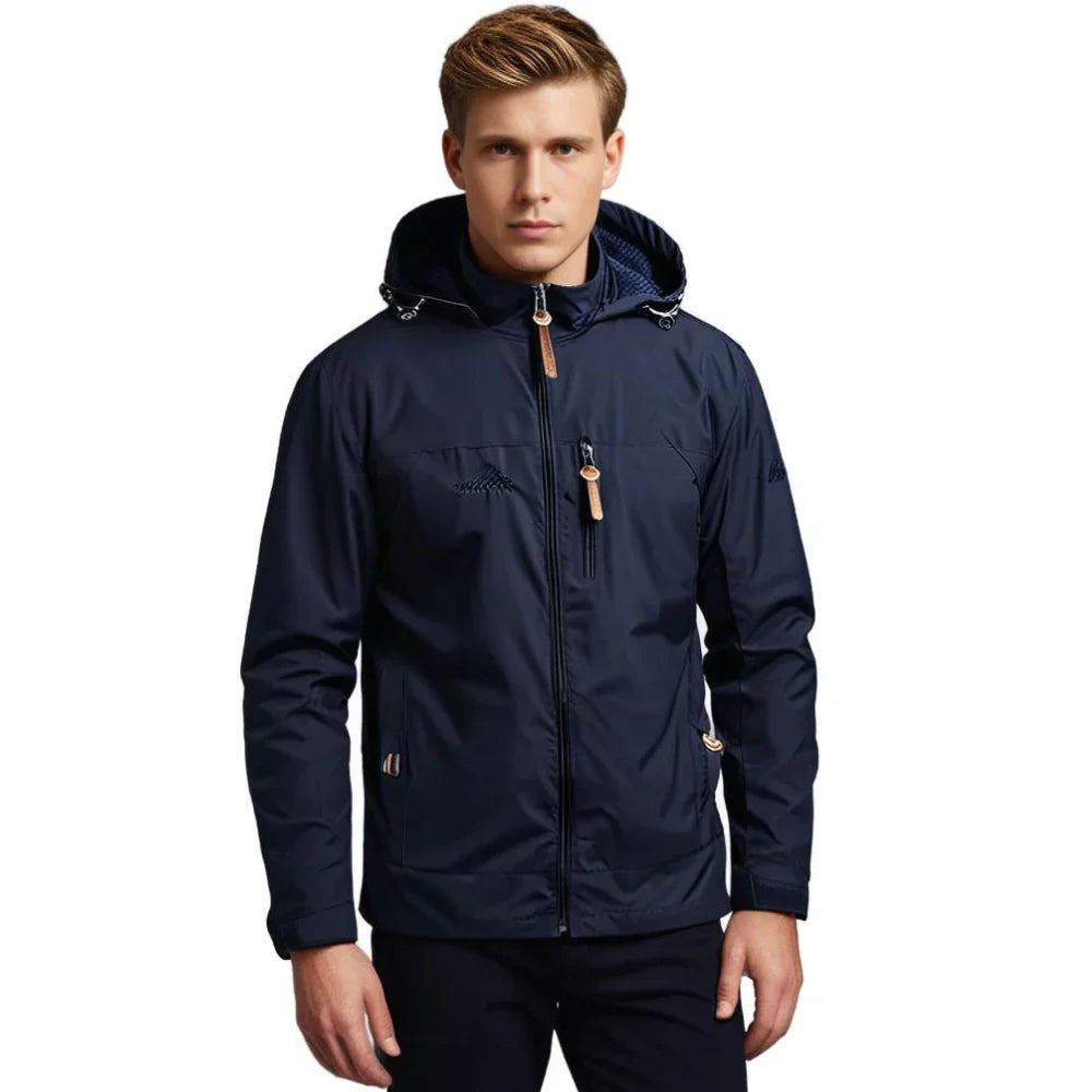 Alain Veste Outdoor Homme Imperméable – Coupe-Vent en Polyamide avec Capuche Ajustable - Auvoire Paris