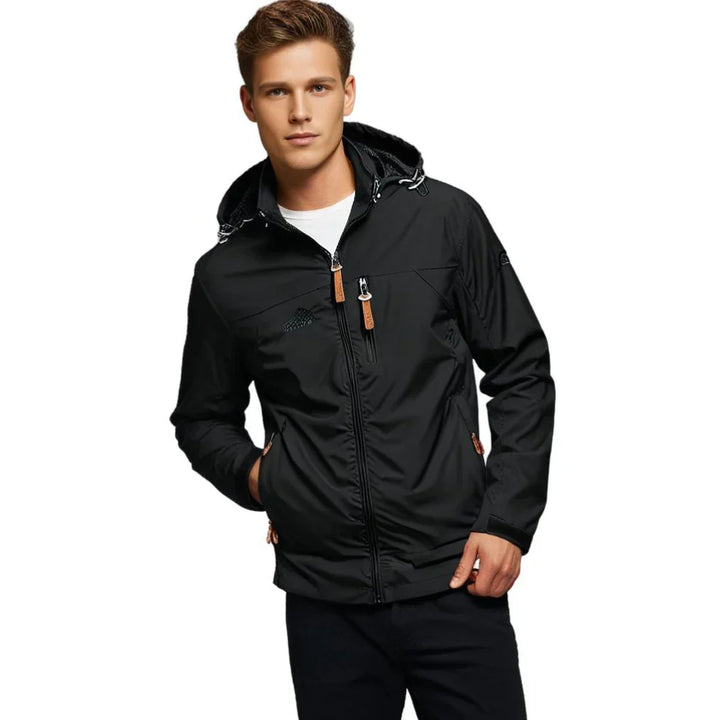 Alain Veste Outdoor Homme Imperméable – Coupe-Vent en Polyamide avec Capuche Ajustable - Auvoire Paris
