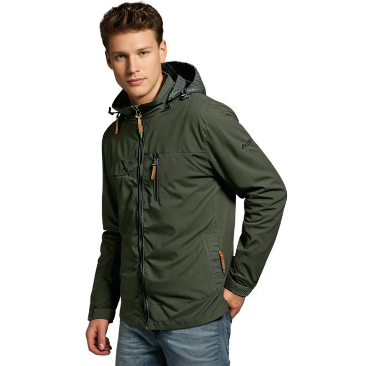 Alain Veste Outdoor Homme Imperméable – Coupe-Vent en Polyamide avec Capuche Ajustable - Auvoire Paris