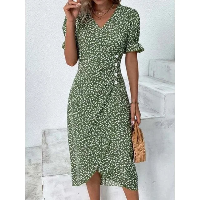 Amandine - Robe Fleurie Élégante Et Raffinée - Auvoire Paris