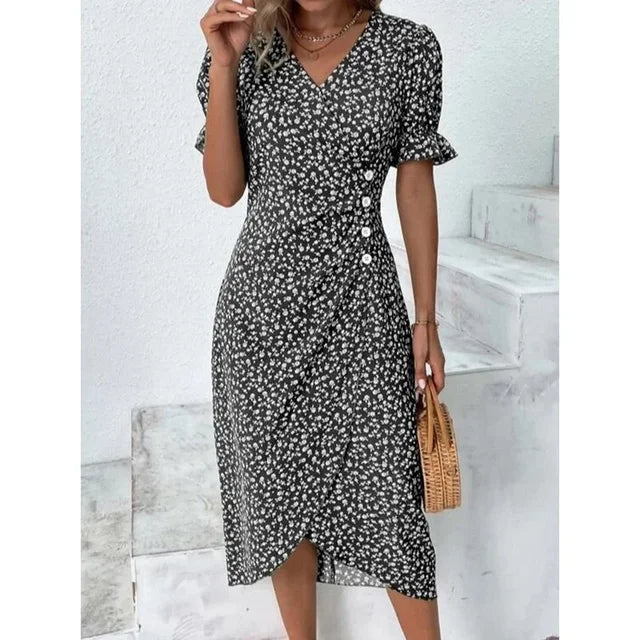 Amandine - Robe Fleurie Élégante Et Raffinée - Auvoire Paris