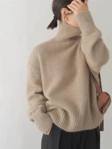 Amaya | Pull Col Montant en Cachemire Luxe - Auvoire Paris